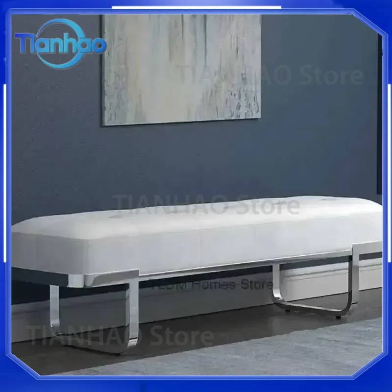 Nordic Rest Bench for Metal Customizable Furniture Stools for Shop Porch Living Ottoman Room Luxury Velvet Hallway Bed End