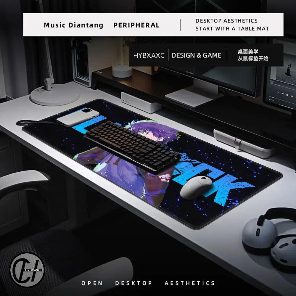 HD Printing Blue Lock Game Mouse Pad XXL Large Size Rubber Mousepad for PC Gamer Desktop Decoration Office Mouse Mat Deskmat Rug