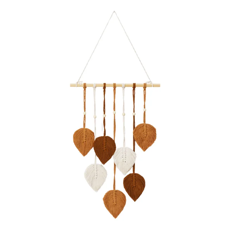 Hand-woven cotton rope leaf tapestry Bohemian style woven tapestry decorative wall hanging wall decor