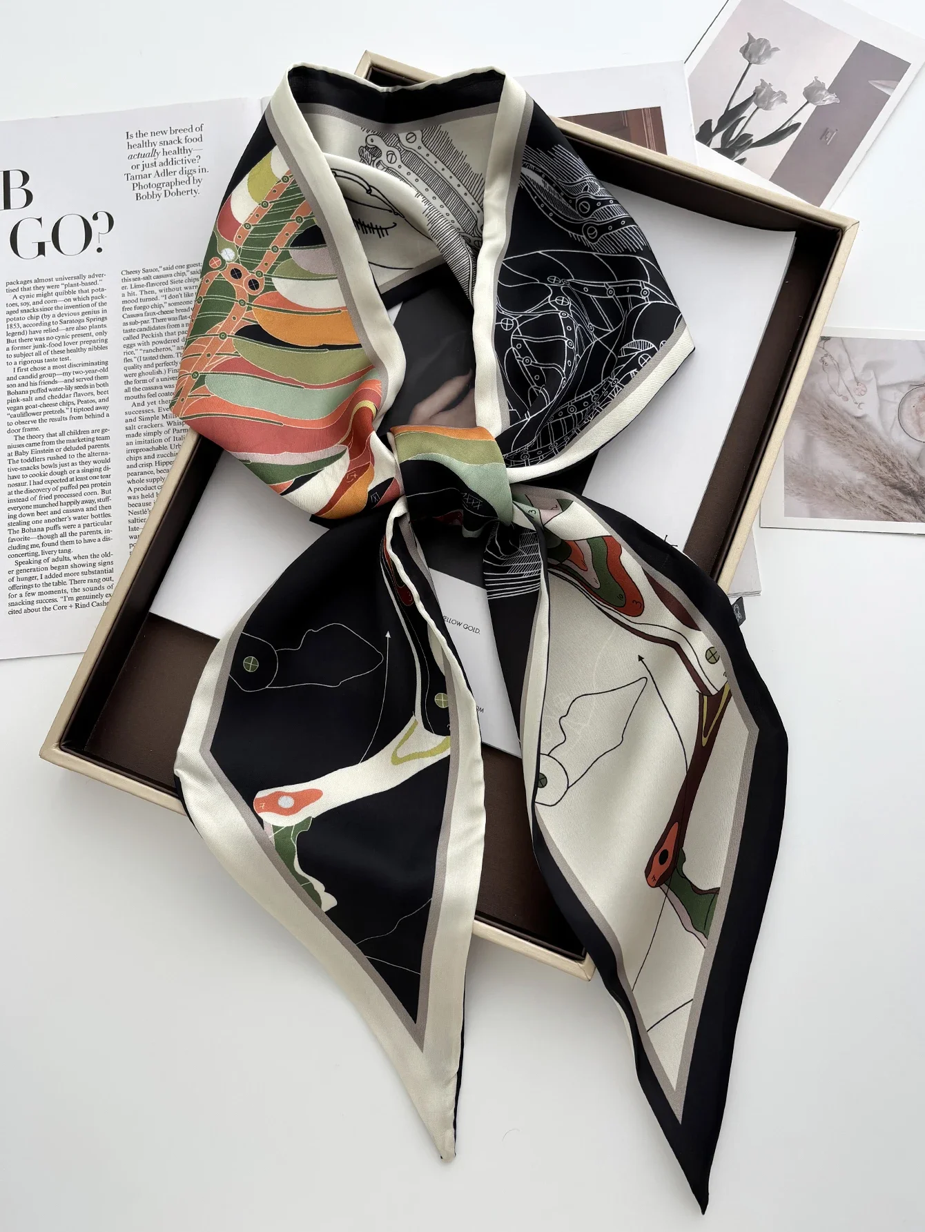 Sciarpa con stampa di lusso Nastro sottile Fasce per capelli Donna Collo Fazzoletto Foulard Fasce per capelli Sciarpe Borsa Maniglia Nastro 145 * 14 CM