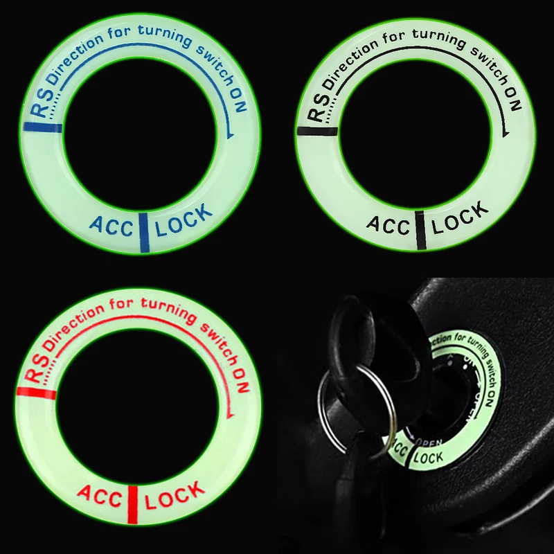 1pc Motorcycle Luminous Ignition Switch 3D Stickers Universal Motorcycle Start Button Decoration Decals Moto Accessories 3 Color