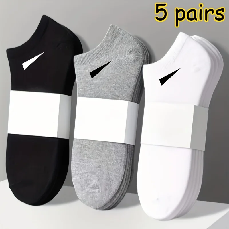 

5 пар (10 шт.) женских дышащих, устойчивых к поту и запаху носков с низким вырезом, подходящих для всех сезонов.