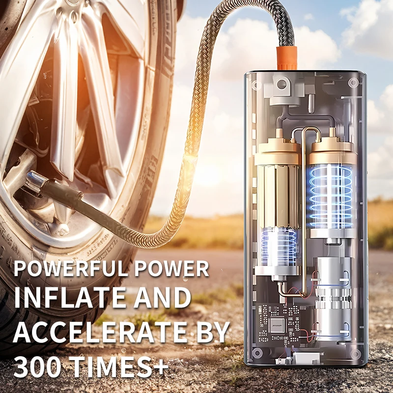 High Quality 60W Portable Tire Inflator Chinese Manufacturers' Electric Digital Tire Pump ABS Material