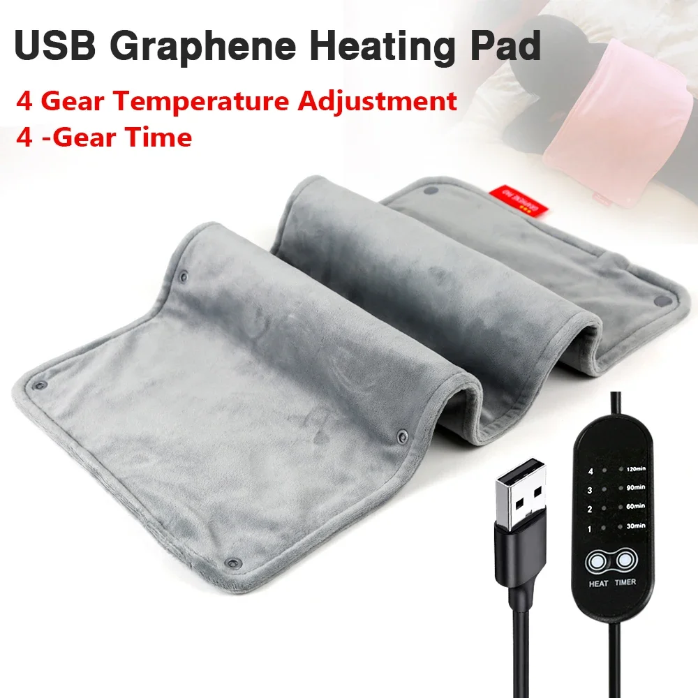 

USB Electric Blanket Heating Pad 5V Graphene Heating Insulation Blankets for Cramps Back Pain Relief Mini Heated Blanket Warmer