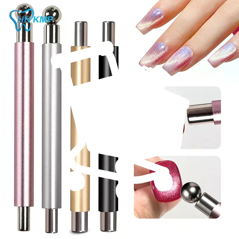 

Nail Art Magnetic Stick Cat Eye Magnetic Ball Aluminum Handle Cylindrical UV Gel Magnet Tools Double End Nail Design Tools