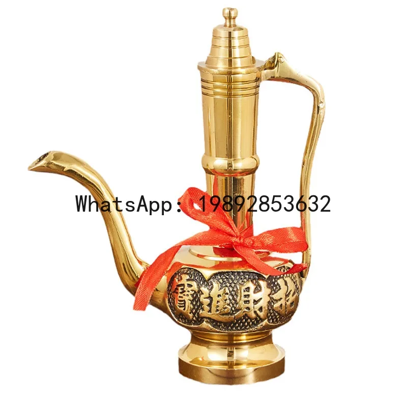 DSA pure copper offering universal wine cup  god, teacup offering Buddha, teapot offering table