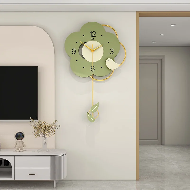 Luxury Wall Clock for Girls Small Unique Design with Flowers Queen Pattern Silent Non Ticking Bedroom Kids Room Home Decor Gift