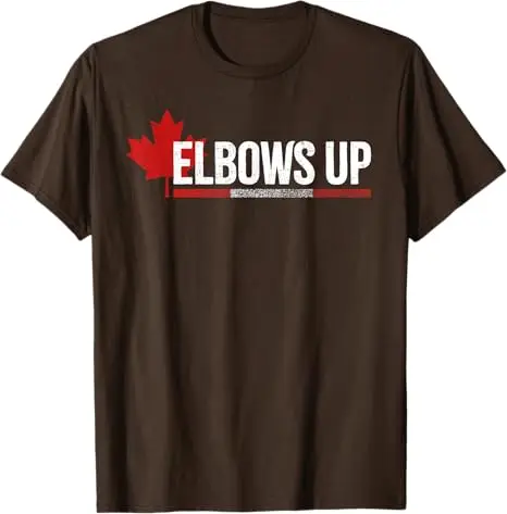Elbows Up Canada Est 1867 Proud Canadian Strong Canada Flag T-Shirt Patriotic Graphic Saying Tee Novelty Gift Short Sleeve Tops