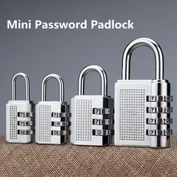 Mini Alloy Padlock 3/4 Digit Dial Combination Password Code Number Lock Safety Travel Security Lock for Luggage Suitcase Drawer