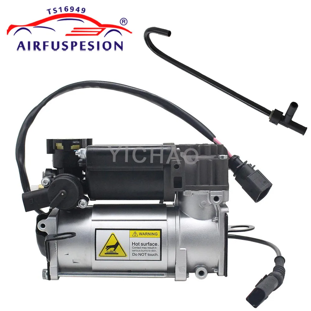 For Audi A6 C5 Allroad 4B Quattro RS6 1997-2005 Air Suspension Compressor with Temperature Sensor +Air Pipe 4Z7616007 4Z7616007A