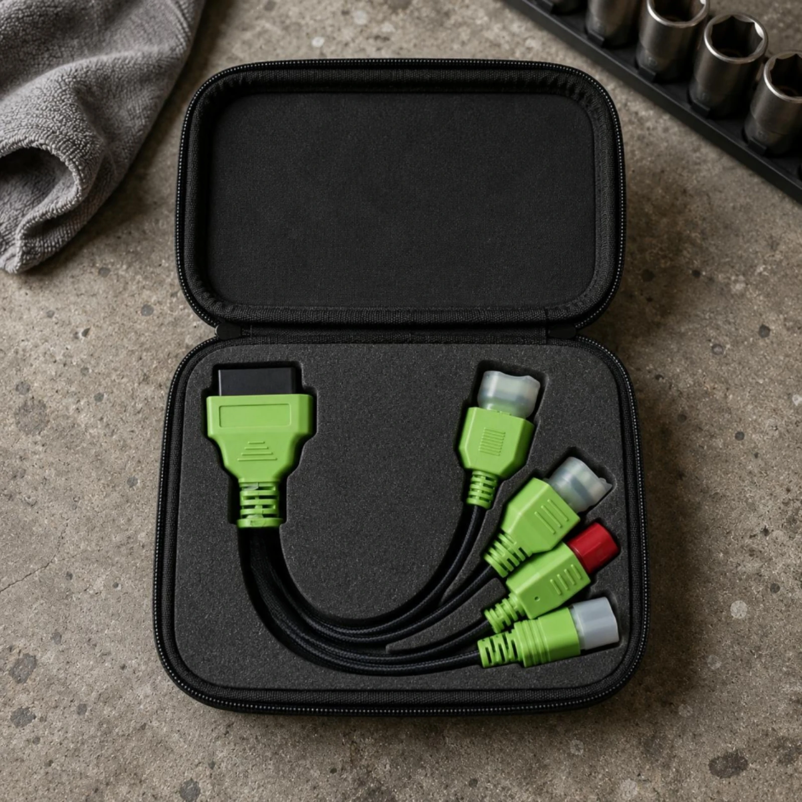 Versatile 4 in 1 Adapter Cable Motorcycle Scan Lead with Green Connector Housings Plug and Play for Garage