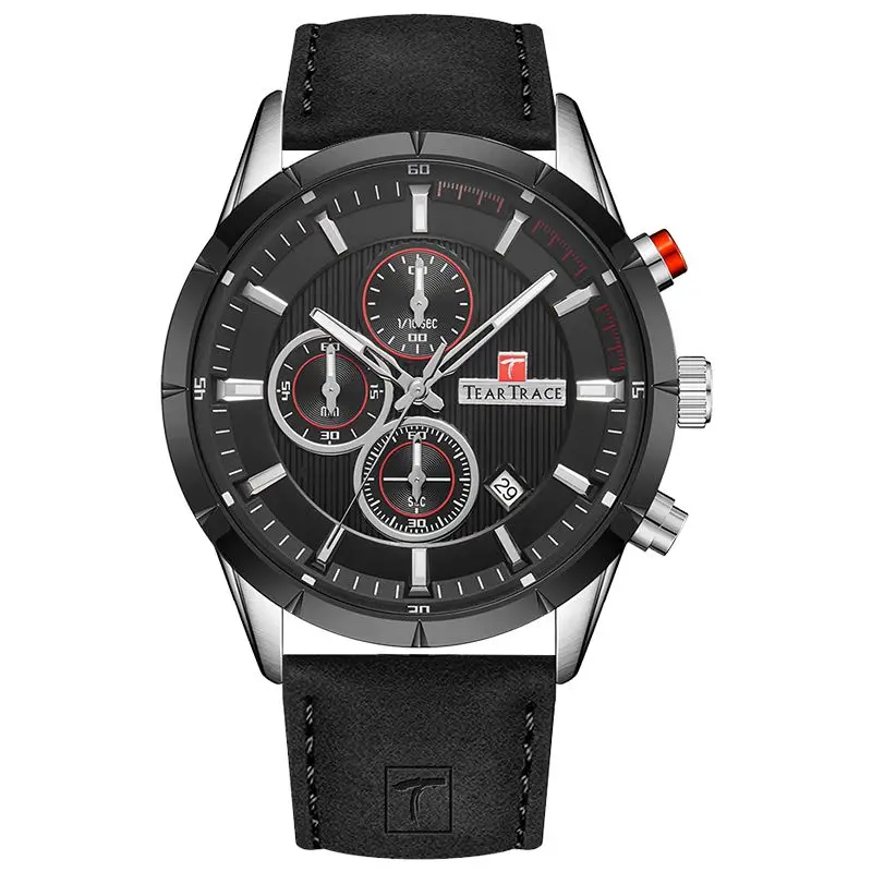 Genuine TEARTRACE Men's Large Dial Multifunctional Sports Quartz Watch Tide Calendar Luminous Waterproof Electronic Watches