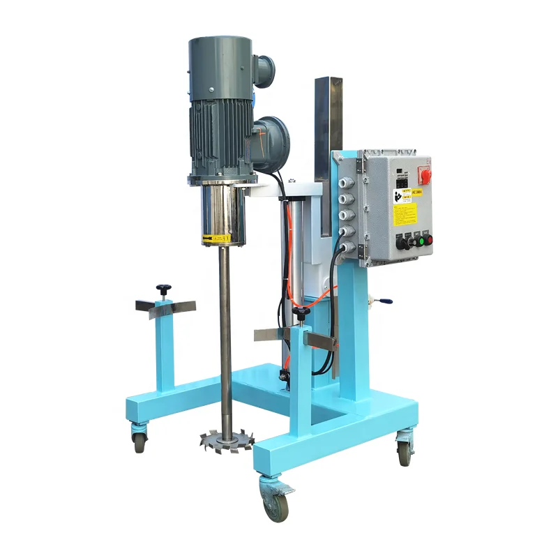 Liquid-solid Mixer SS316 Pneumatic Lifting Stainless Steel High Speed Mixer  Paint Disperser Mixer