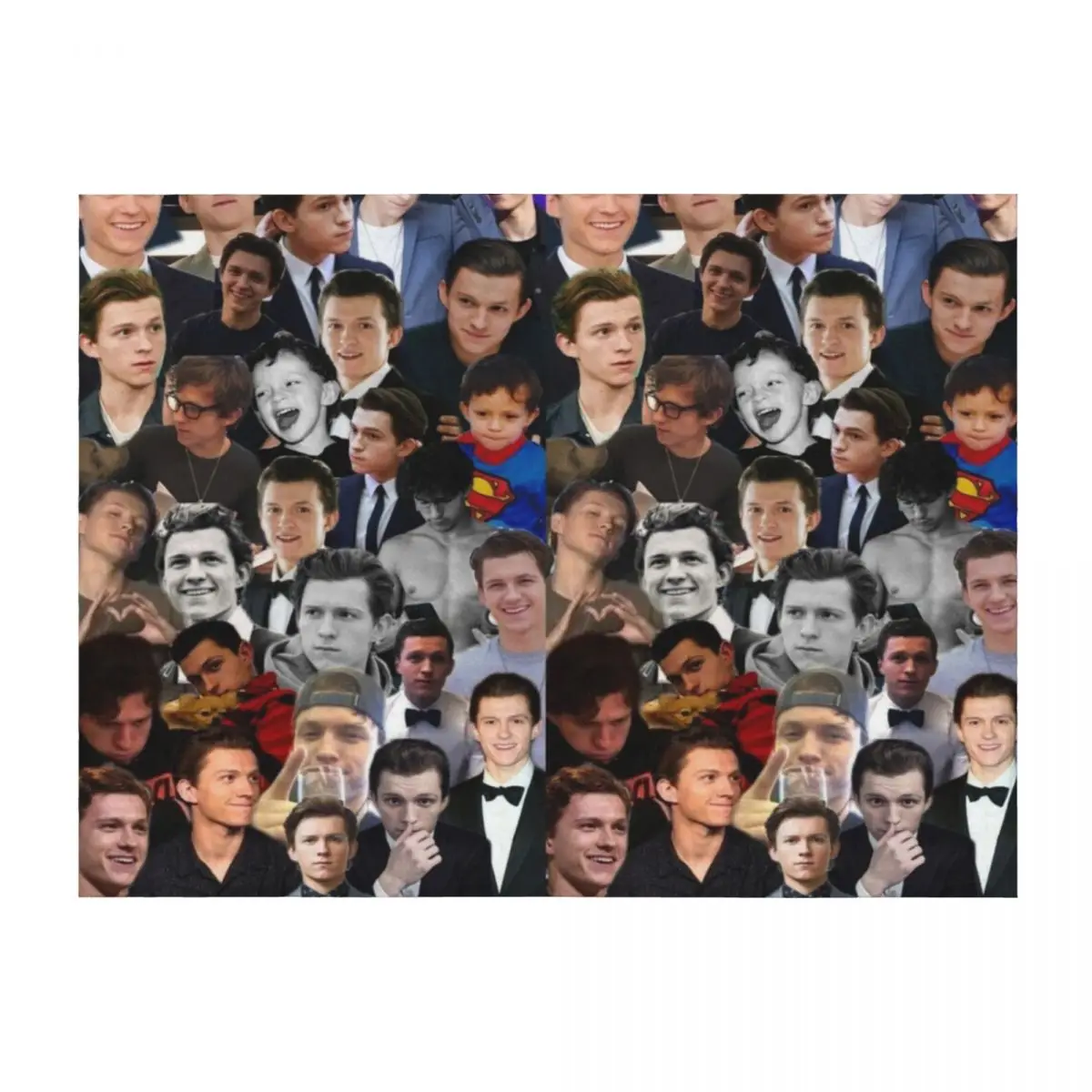 

Tom Holland Photo Collage Throw Blanket Blankets For Sofas Flannel blankets and throws Heavy Blankets