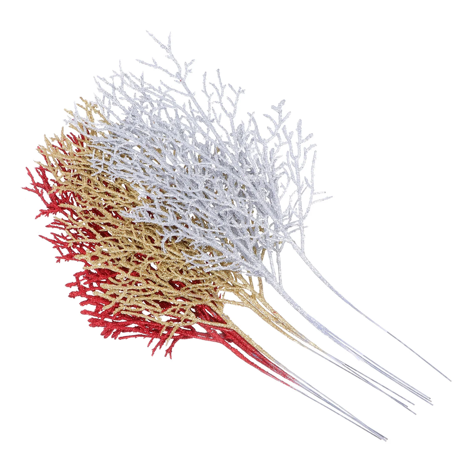 

12Pcs Xmas Decor Simulation Deadwood Glittering Powder Plants for DIY Home Decoration Festival Vibe Artificial Deadwood