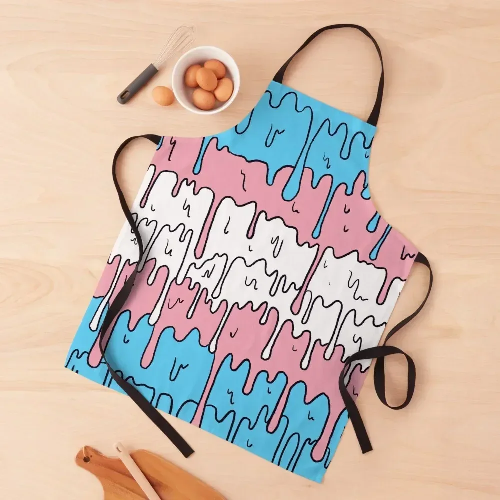 

Pastel Kawaii Melting Trans Pride LGBTQ Design Apron Trim Cloth Men kitchen christmas kitchen cloths cleanings Apron