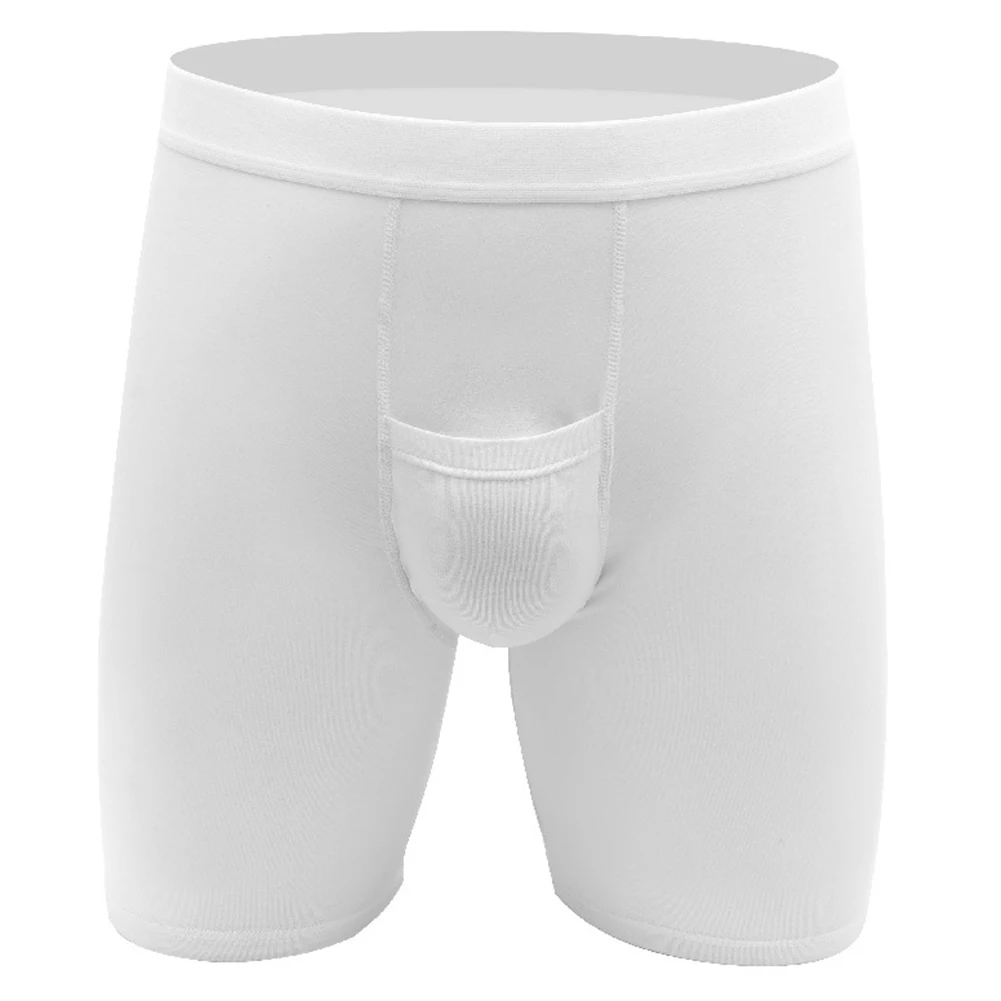 Mens Underwear Middle Waist Long Briefs Sport Sleepwear Bottoms Convex Separation Panties Scrotum Bulge Underpants