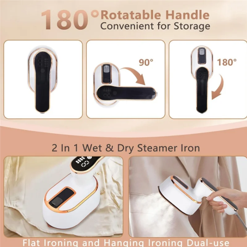 

【Must-Haves】1000W Travel Steamer Iron Handheld Small Travel Size For Clothing Travel Dorm Essentials EU Plug