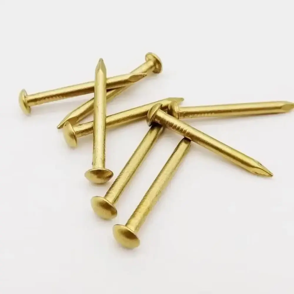 100 pcs Pure Brass Brass Nails Round Head Rust-proof Decorative Pins Water-proof Diameter 1.2 / 1.5 / 2 mm Brass Nail Track