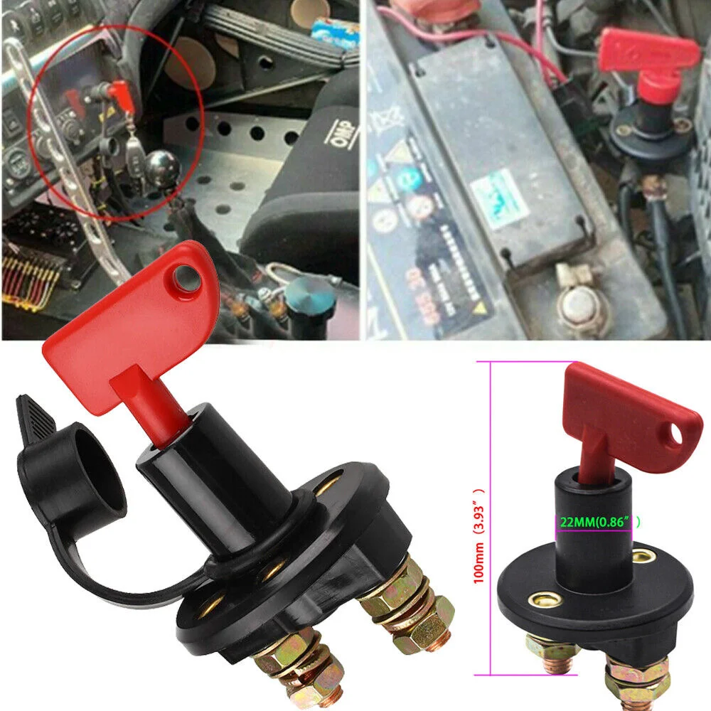 Auto Battery Disconnect Switch 12V 24V 48V DC Marine 300Amps Car Modify Disconnector Truck Boat Auto Car Power Switch