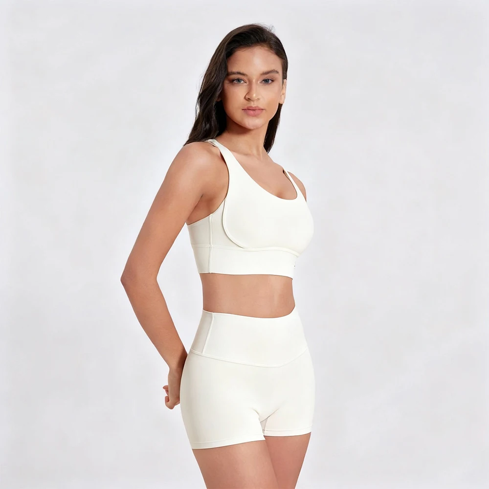 2 Piece Yoga Clothes Women\'s Tracksuit Athletic Wear Fitness Suit Gym Workout Push Up Clothes Sports Bra Yoga shorts Suit