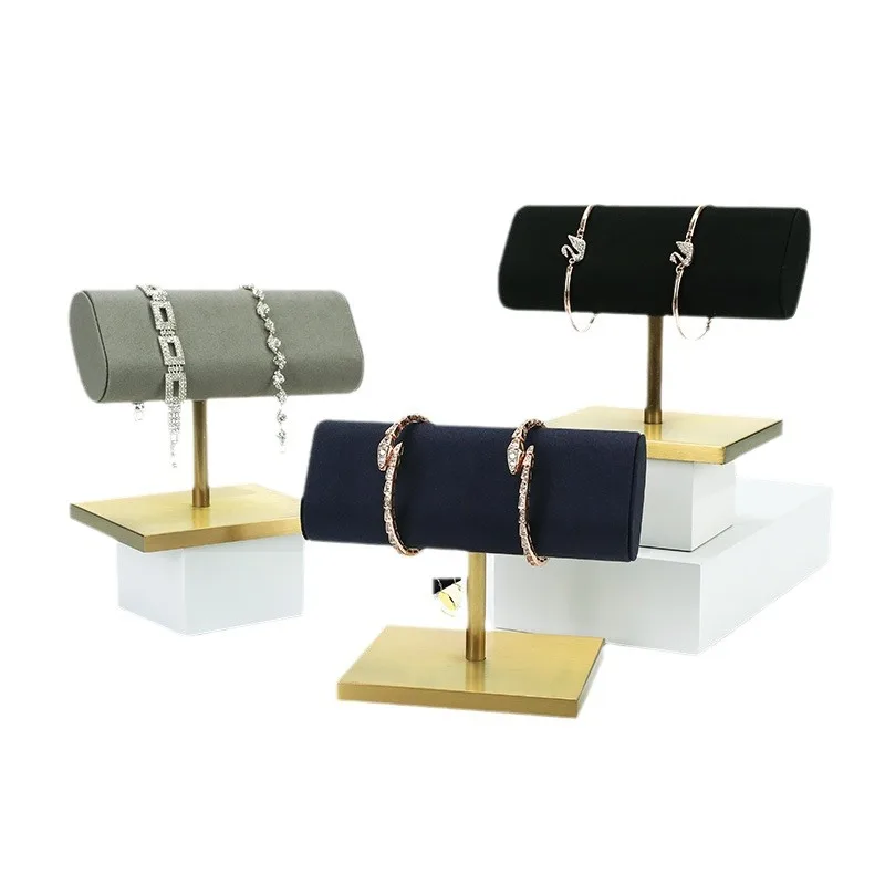 Live-streaming Metal Bracelet Watch Display Prop High-end Watch Organizer Shelf Super-fine Fiber Bracelet Display Stand