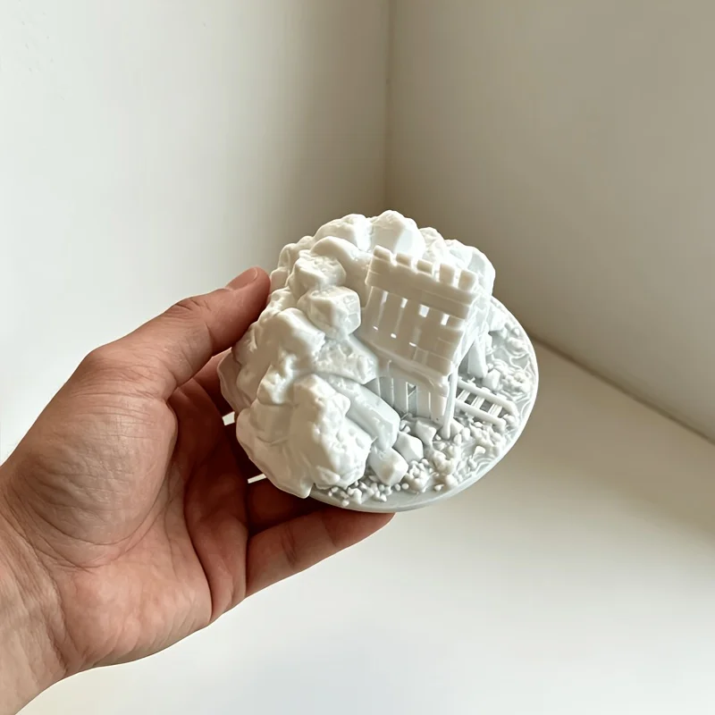 Original Collapsed Mine Terrain 3D Printed Ruined Mine Entrances Scenery Mini Tabletop Wargame Terrain Ornaments DIY Model Decor