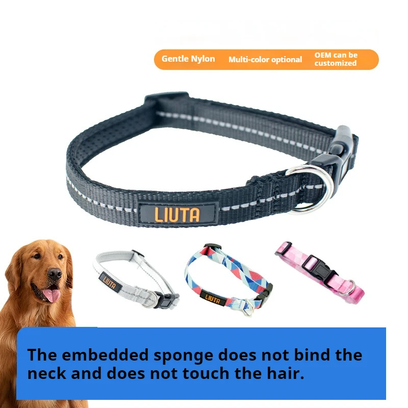 Pet Collars Small And Medium-Sized Nylon Collars Reflective Dog Collars Double Nylon Pet Collars