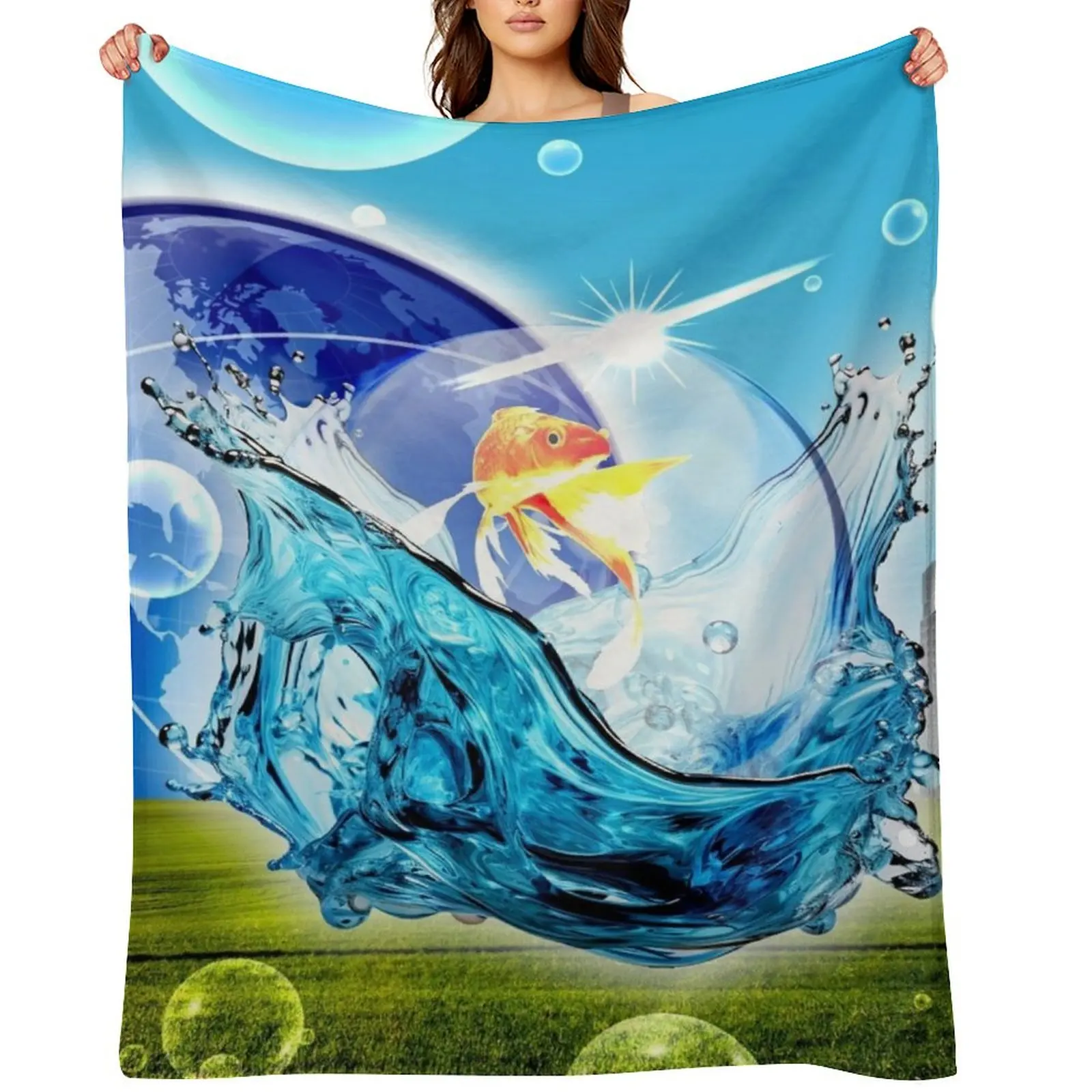 

frutiger aero Throw Blanket Camping Picnic Large Personalized Gift Blankets