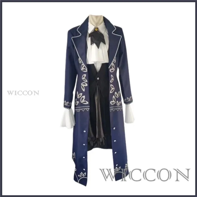 CyAnime Game Library of Ruina Angela Cosplay Costume Wig Tailcoat Printing Long Coat Uniform Shoes Man Woman Carnival Party Suit