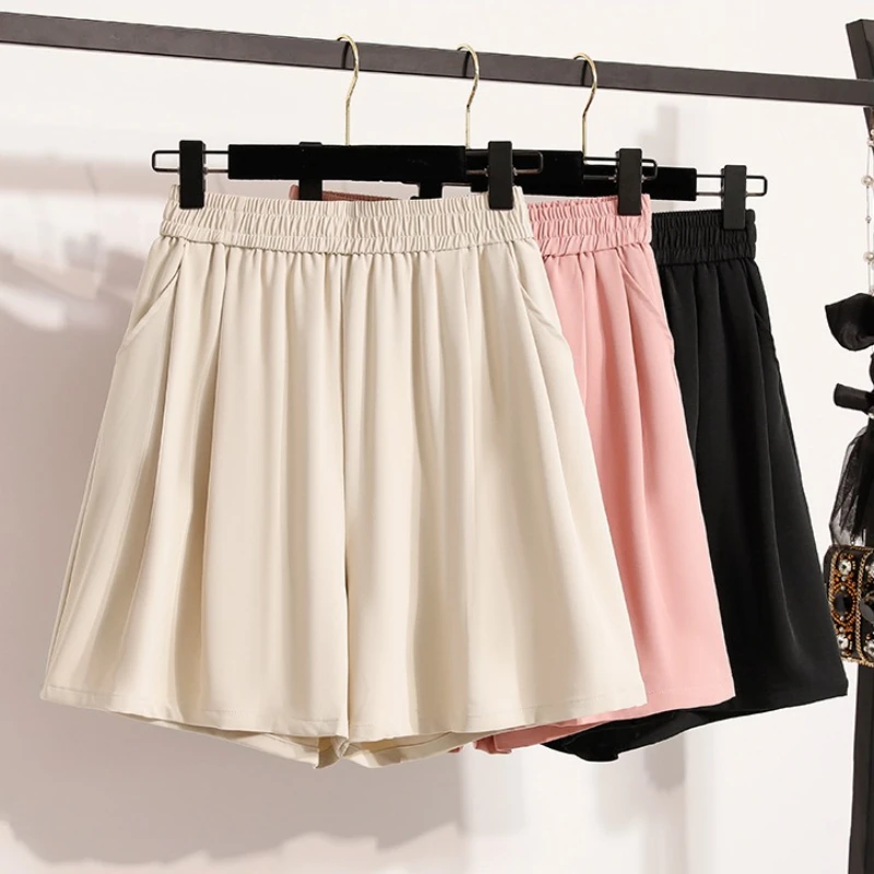 2026 simples sólido correndo esportes meia calças coreano terno shorts feminino verão solto a linha casual perna larga shorts de cintura alta