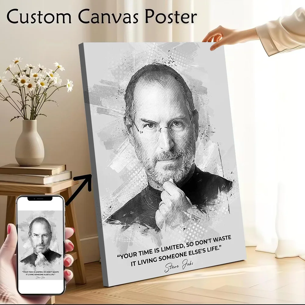 Steve Jobs Canvas Poster Wall Art Customizable High Quality Printed Picture for Modern Living Room Paintings Bedroom Home Decor