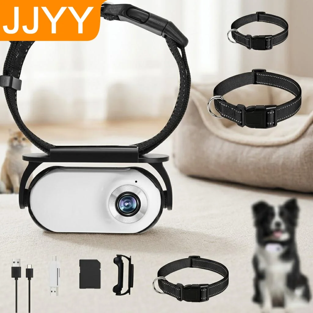 

1080P HD Wireless Pet Camera Collar Mini Body Cam for Dogs Indoor Outdoor Action Video Recording