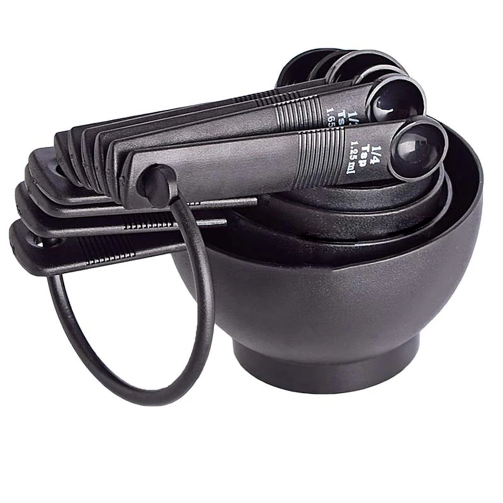 

10Pcs ABS Measuring Cups Silicone Grip Accurate Scale Stacked Design for Baking Cooking Kitchen Tools Sugar Spice Ladle