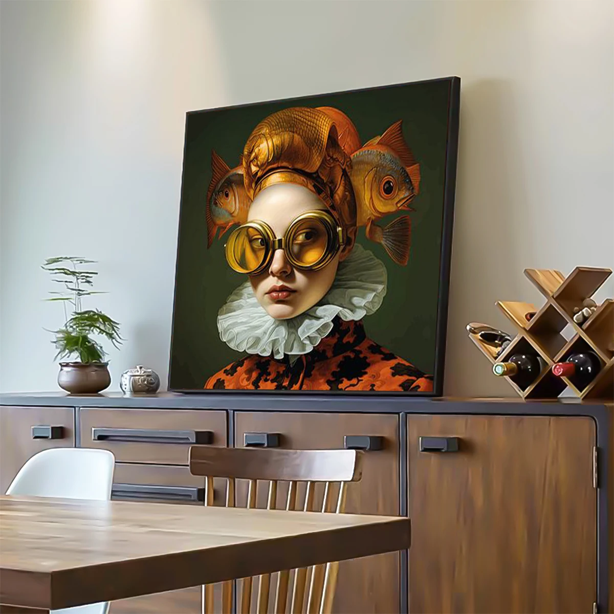 Nordic Style Romantic Goddess Canvas Poster Goldfish Women Wall Art Print Picture for Bedroom & Living Room Decoration Cuadros