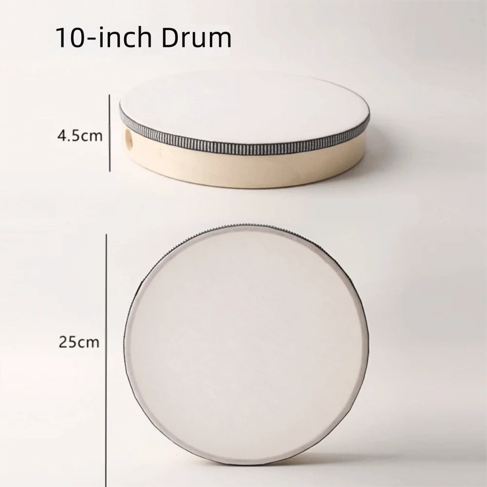 Tambourine 4/6/8/10 Inch Wooden Hand Drum Handheld Safe Percussion Convenient Carry Wood Frame Drum Happy Childhood