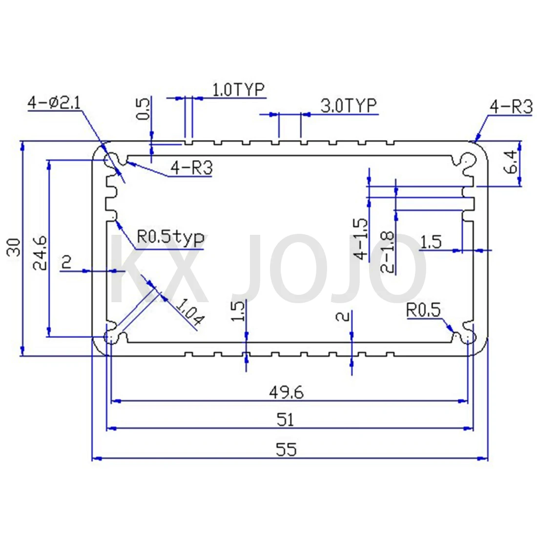 Aluminum Enclosure 55*30*80/100mm Integrated Case Power Box DIY Instrumentation  Profile Shell Controller Customization