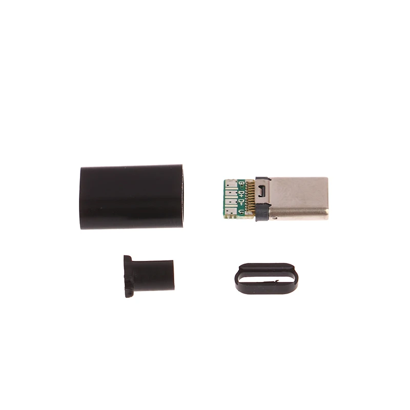 Mini USB Micro USB Tipo C Cabeça Masculina com Bainha, Conector Jack, Shell De Plástico, Tomada Da Cauda, Plug Terminal, 5 Conjuntos