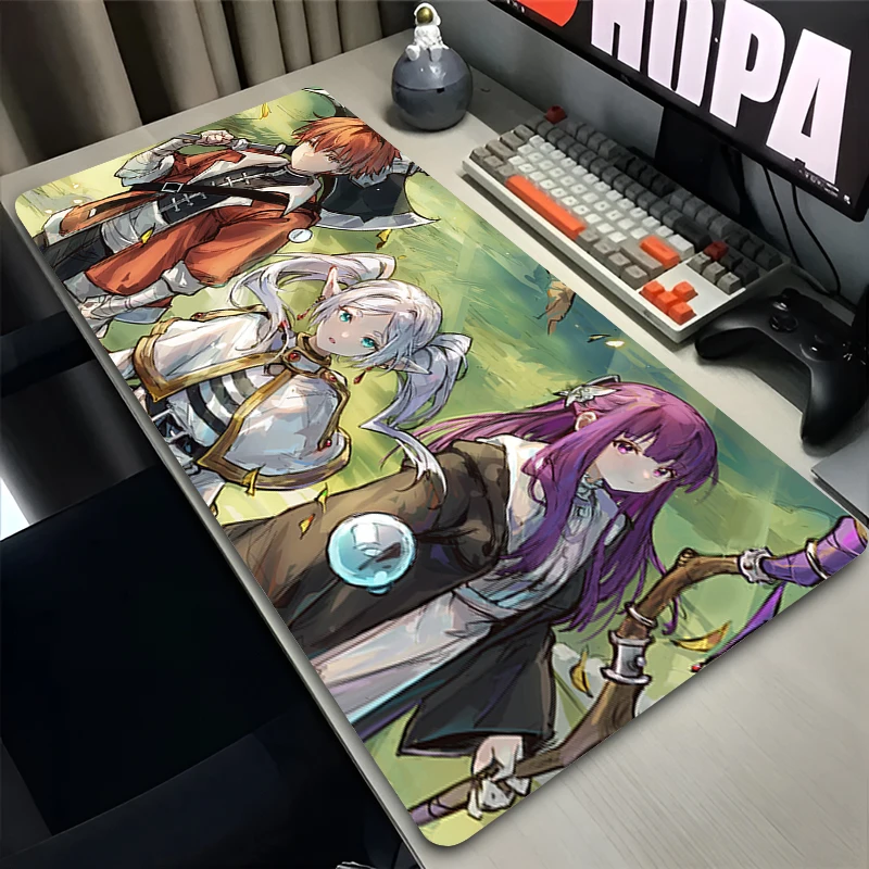 Large XXL Frieren Beyond Journey End Desk Mat, Non‑Slip Gaming Mouse Pad Keyboard Pad Computer Desktop Accessory for Home Gaming