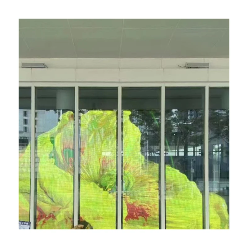 سعر المصنع الرقمية المشارك مكعب مرنة شفافة شاشة LED كريستال Led فيلم شاشة عرض شفافة #2