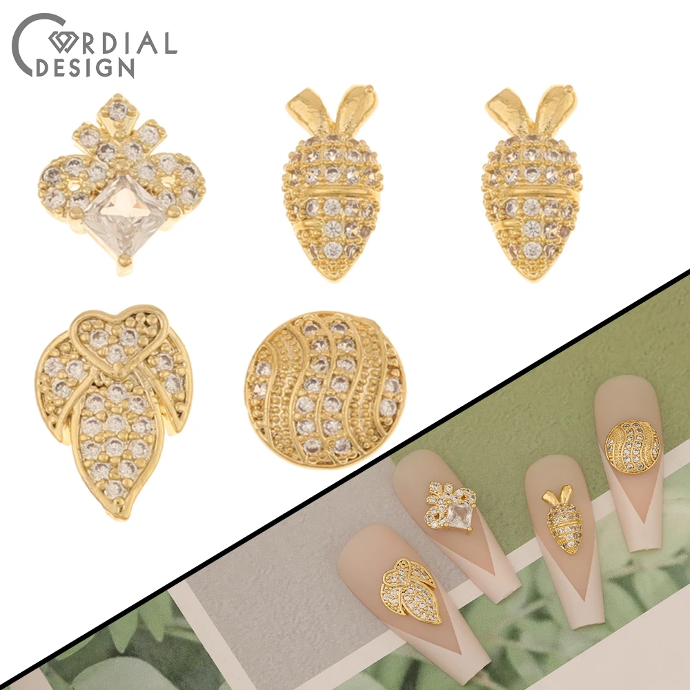 

Cordial Design 50Pcs Genuine Gold Plating/DIY Making/Jewelry Findings Components/Cubic Zircon/Hand Made/Fingernail Accessories