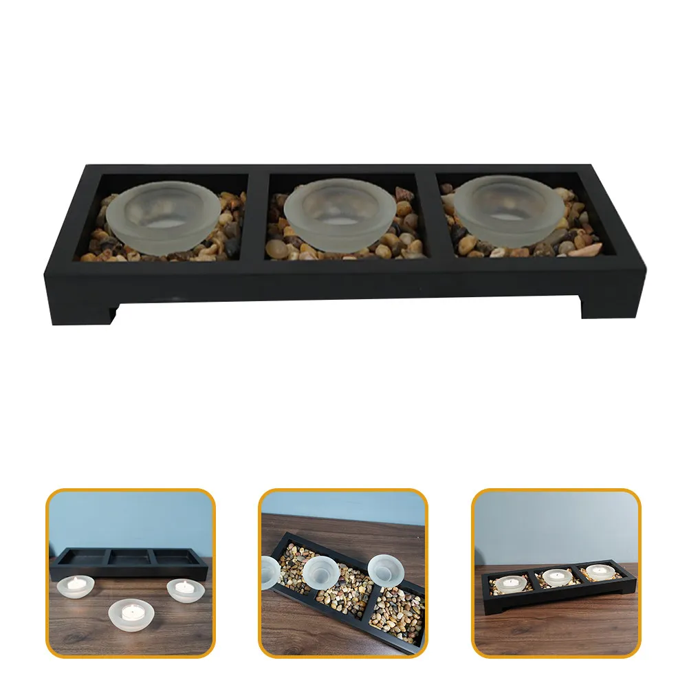 1 Set Glass Tea Light Holders Frosted Appearance Stable Tray Modern Style for Living Room Dining Room Coffee Table