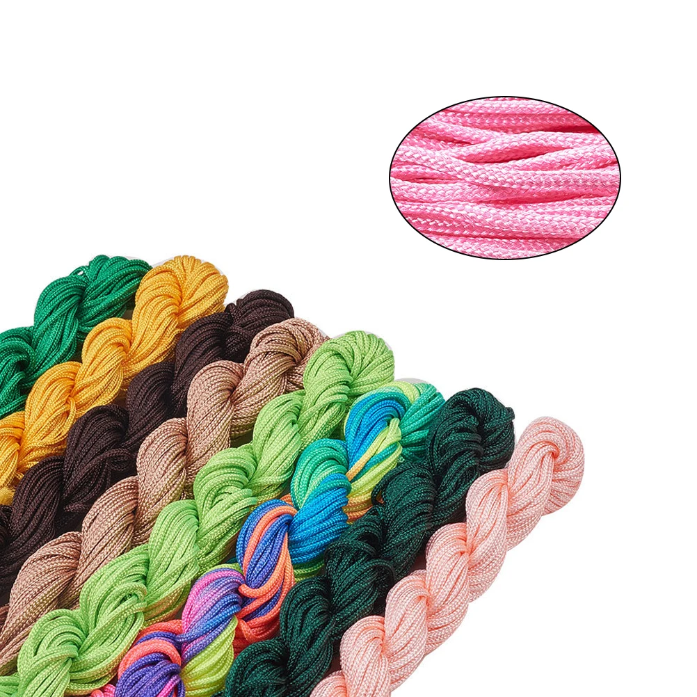 

20 Rolls Pack Nylon Rope DIY Craft Kit Mixed Colors Jewelry Making Bracelet Wires Shamballa Cord Macrame Accessories