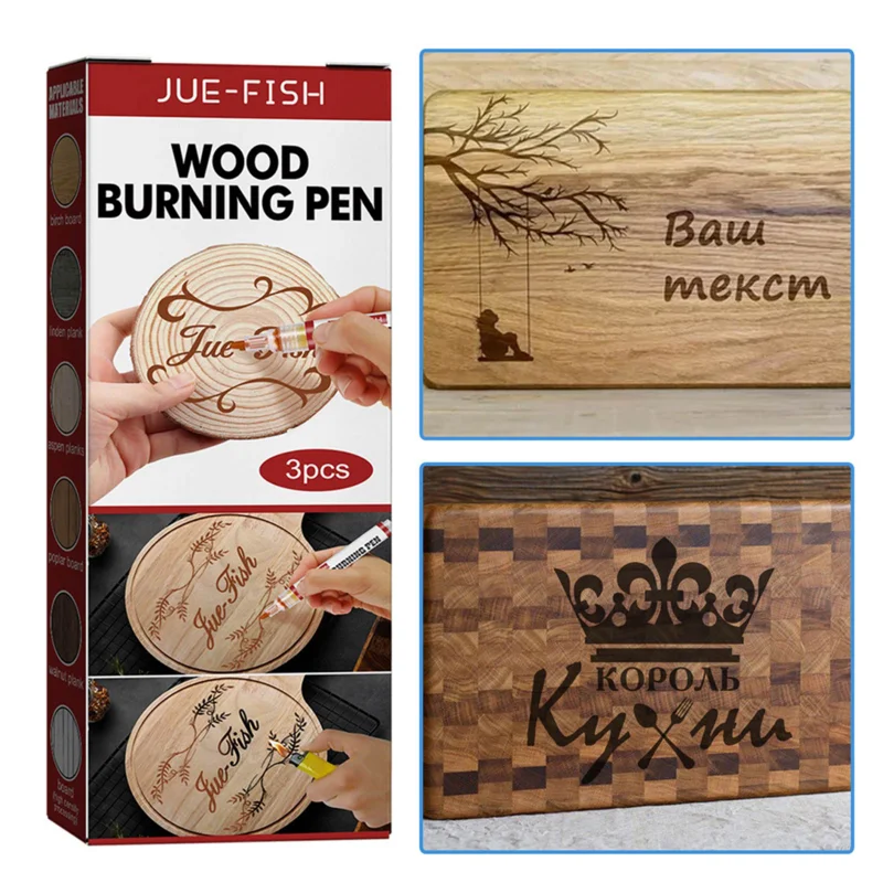 3 Pcs Wood Burning Pen Fine Tip ChemicalScorch Marker Pen Safely Pyrography Wooden Scorch Pen DIY Wood Craft Painting Pen Gift