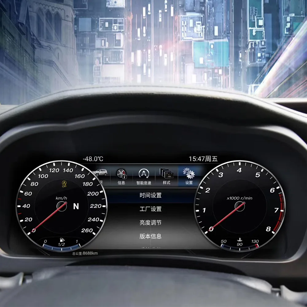 12.3 Inch Linux System Car LCD Instrument Cluster Digital Panel Display Screen Car Speedometers For Toyota Highlander 2015-2019