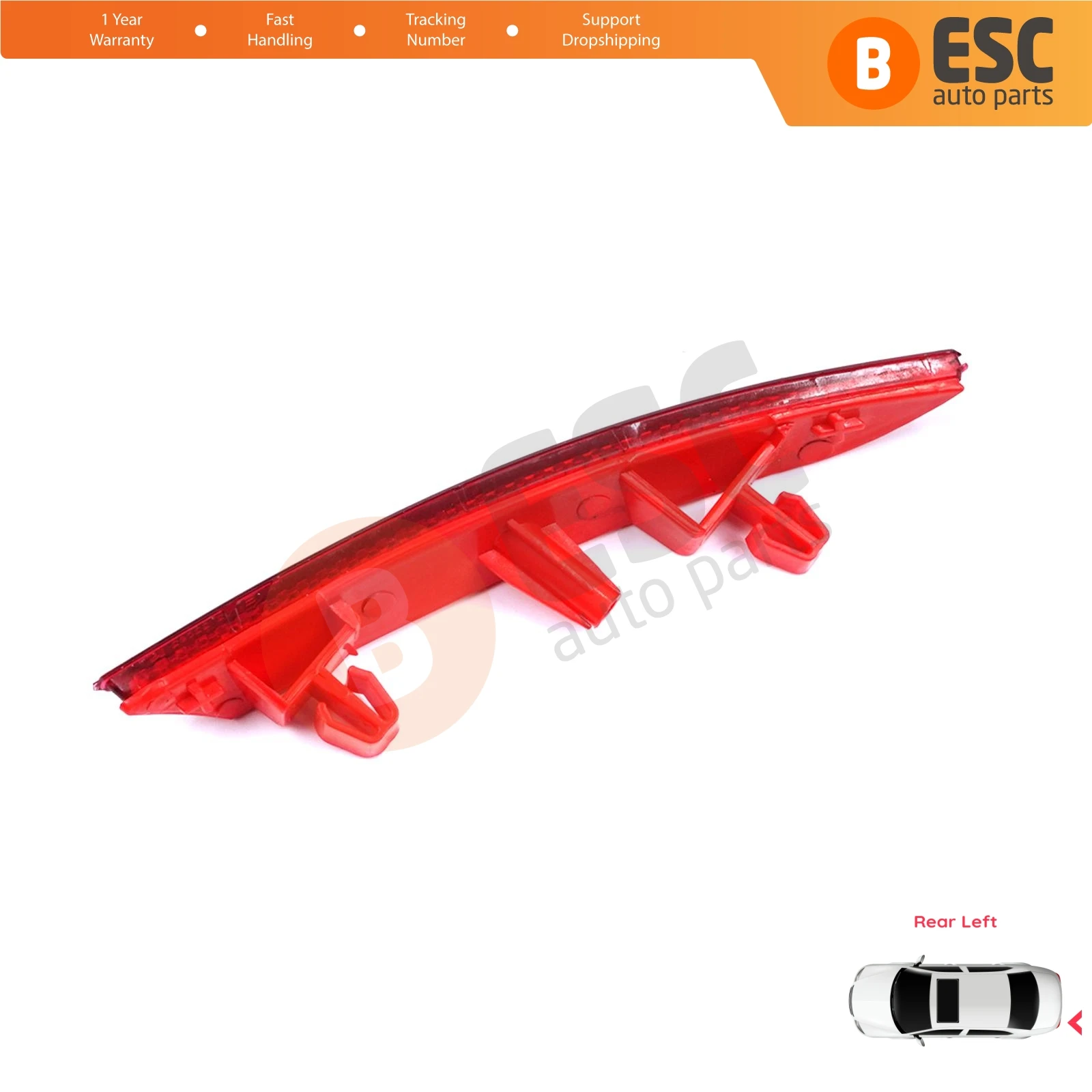 ESP1171-1 Rear Left Side Bumper Reflex Reflector for Renault Clio MK5 BF B7 2019-On 265651206R