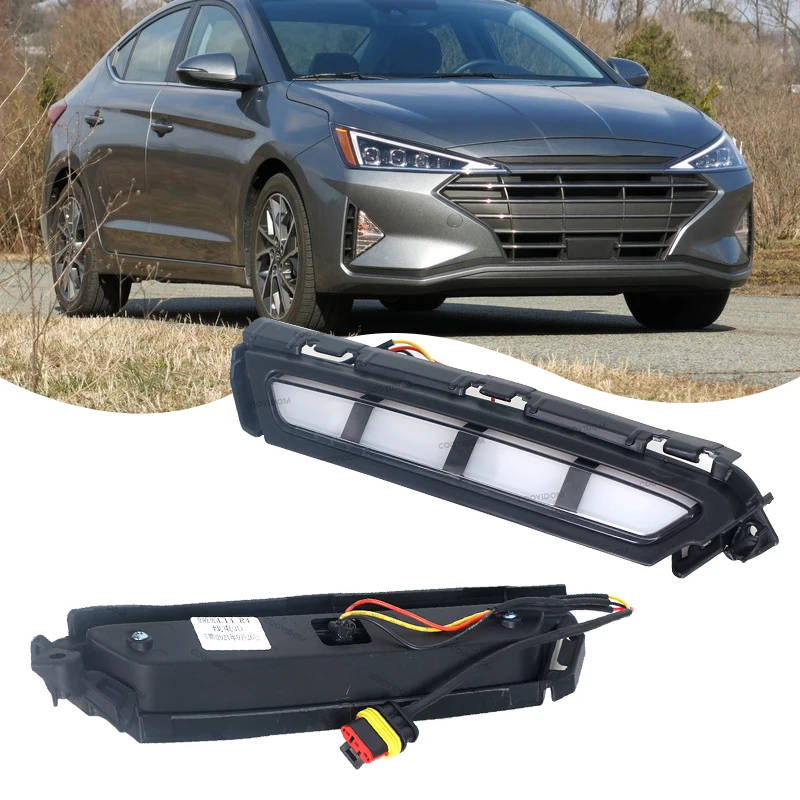 

Для Hyundai Elantra Avante 2019 2020 светодиодный передний противотуманный фонарь автомобиля, бампер, фонарь дальнего света, сигнальный свет, дневные ходовые огни