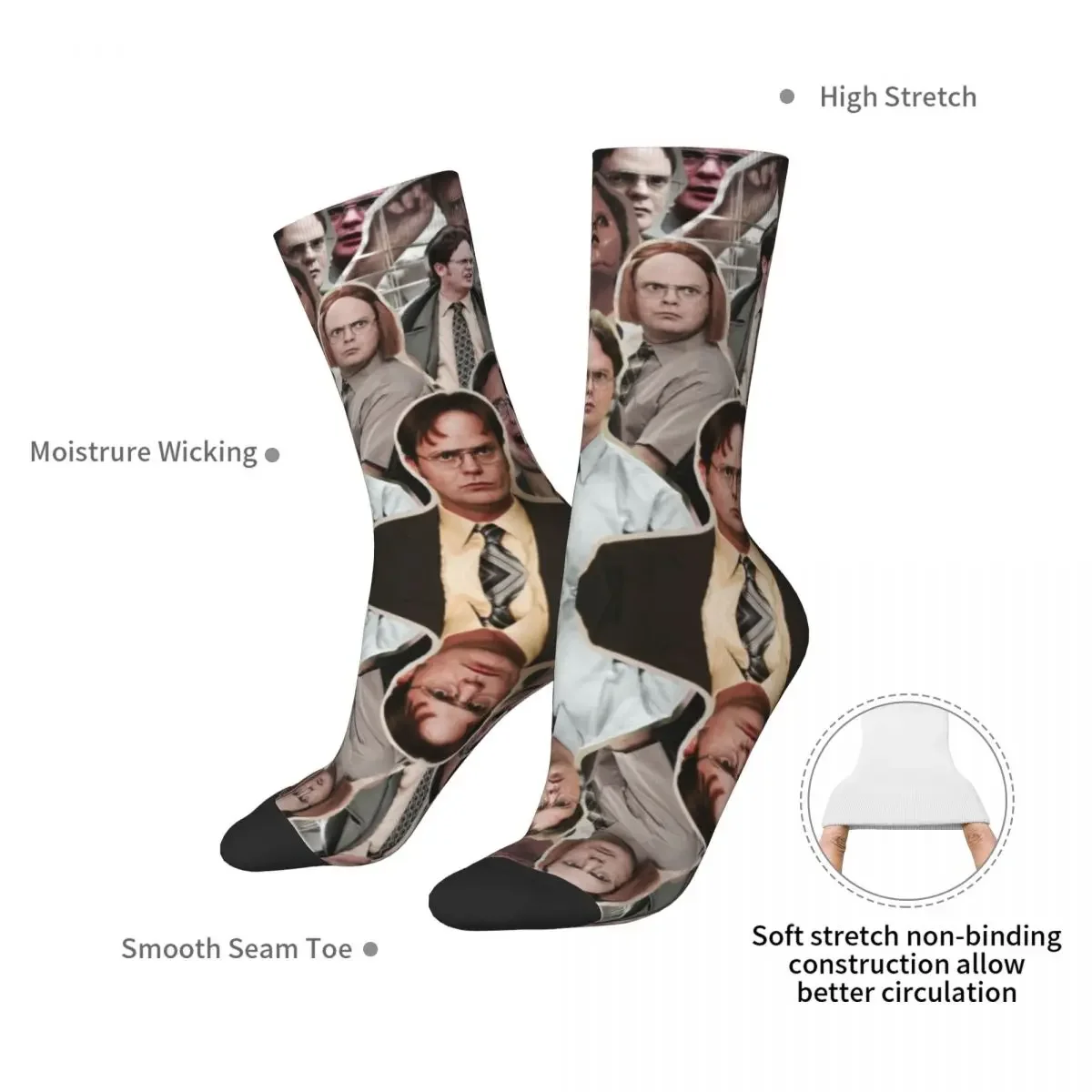 Dwight Schrute - The Office Calcetines Harajuku Medias absorbentes del sudor Calcetines largos para todas las estaciones Accesorios para regalos de hombre y mujer