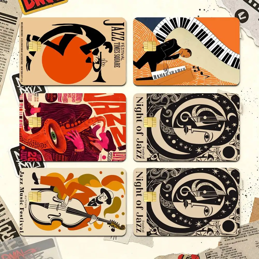 Funny Jazz Music Festival Vintage Credit Card HD Stickers Premium matte film effectively prevents fingerprints