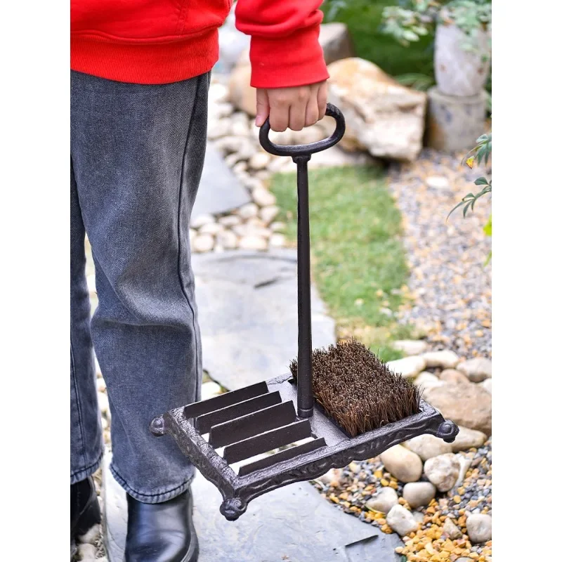 Sungmor retro cast iron shoe polish sole rub foot pad scrape mud door entrance outdoor household dust cleaning brush